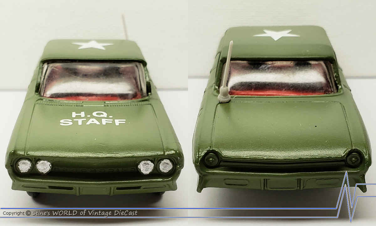 Corgi Toys Oldsmobile Super 88 – 1964, 1/43, Kaki, Staff Car (antenne Manquante)