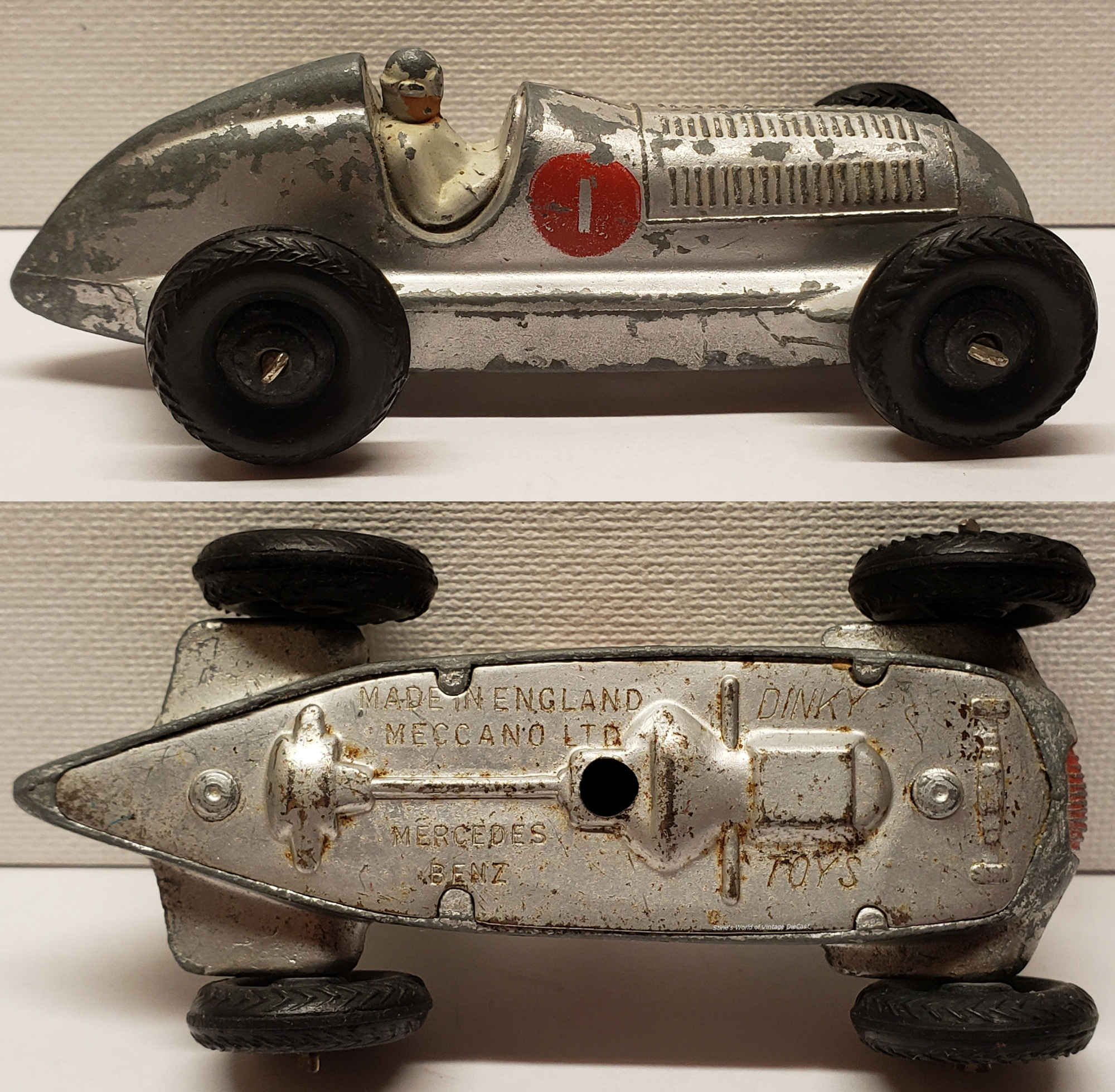A Pre-War Dinky Toys 23c Mercedes-Benz Racing Car Trade box, comprising
