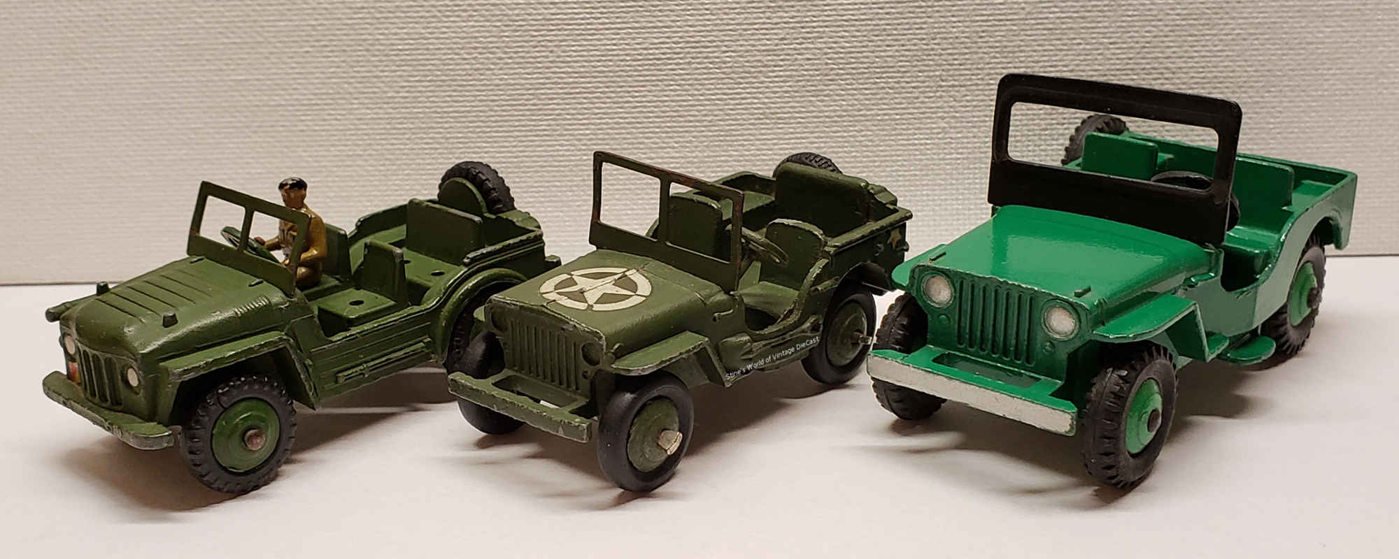 Dinky Toys Jeep Militaire 153a - Version Export US - Rare - Métal