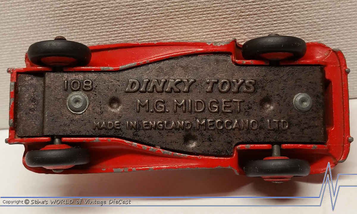 DINKY TOYS ENGLAND M.G. MIDGET REF 108 1955/59 TRÈS BON ÉTAT