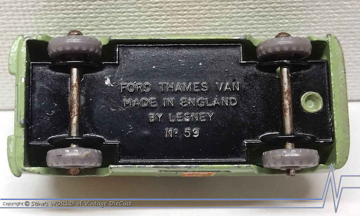 A rare vintage Lesney 'Singer' Ford Thames Van, no.59, and a Lesney 'Mobile Canteen' no.74